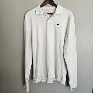 Hollister Sweatshirt Mens XL White Y2K‎ Heavyweight Surf Beach Preppy Yacht
